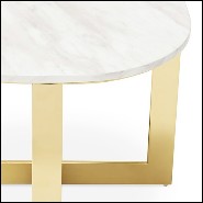 Side table in gold finish with white marble top 162-Nolan Gold