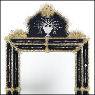 Mirror withy central mirror glass and frame in colored glass 182-Ravenne