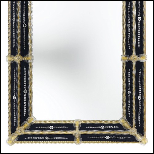 Mirror withy central mirror glass and frame in colored glass 182-Ravenne