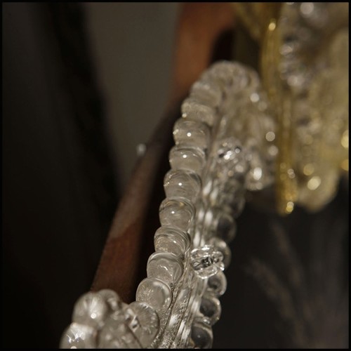 Mirror withy central mirror glass and frame in colored glass 182-Ravenne