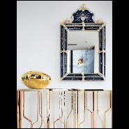 Mirror withy central mirror glass and frame in colored glass 182-Ravenne