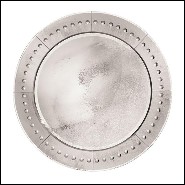Miroir avec verre miroir biseauté et feuille argent antique 182-Ronds