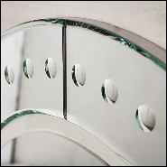 Miroir avec verre miroir biseauté et feuille argent antique 182-Ronds