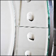 Mirror center bevelled  glass with antique silvered leaf 182-Round Vintage Glass