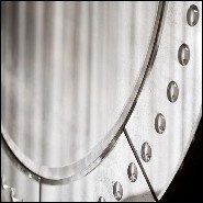 Miroir avec verre miroir biseauté et feuille argent antique 182-Ronds