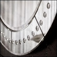 Miroir avec verre miroir biseauté et feuille argent antique 182-Ronds