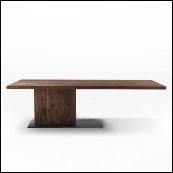 Dining table in solid walnut woodon iron base 154-Stage Walnut