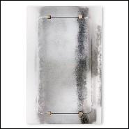 Miroir en métal et verre clair avec laiton antique 182-Thunder