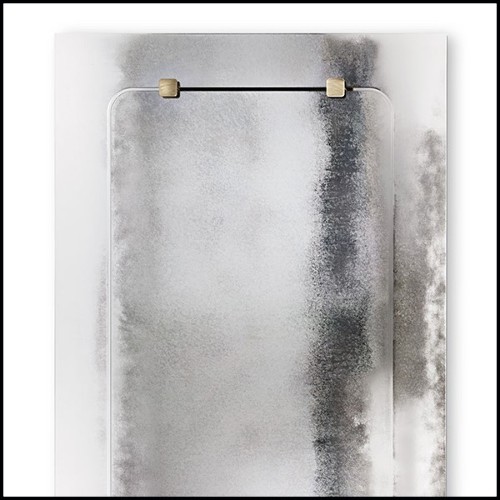 Mirror with metal and clear glass with antique brass finish 182-Thunder