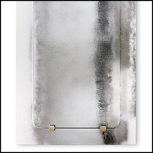 Mirror with metal and clear glass with antique brass finish 182-Thunder