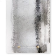 Miroir en métal et verre clair avec laiton antique 182-Thunder