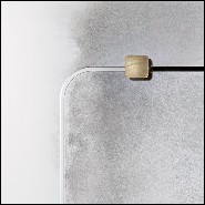 Miroir en métal et verre clair avec laiton antique 182-Thunder