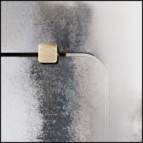 Mirror with metal and clear glass with antique brass finish 182-Thunder