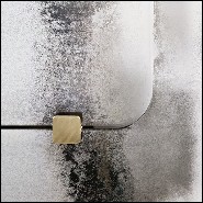 Miroir en métal et verre clair avec laiton antique 182-Thunder