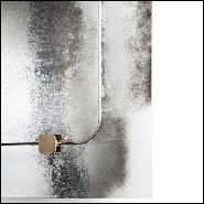 Miroir en métal et verre clair avec laiton antique 182-Thunder