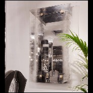 Miroir en métal et verre clair avec laiton antique 182-Thunder