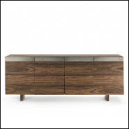 Sideboard in solid walnut with handles and trim in lacquered iron finish 154-All Oak Walnut