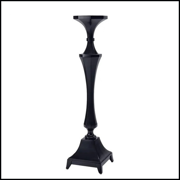 Candleholder in solid mahogany in black satinated finish 119-Bat