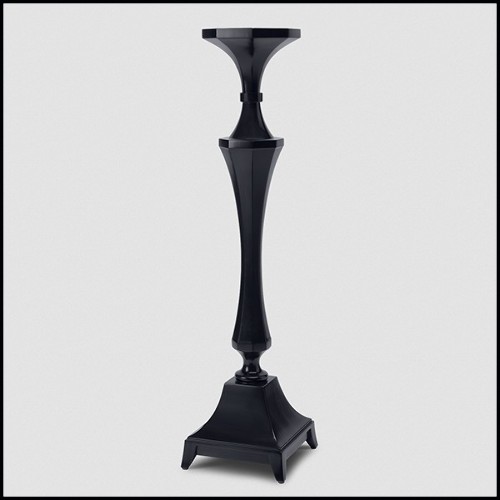 Candleholder in solid mahogany in black satinated finish 119-Bat