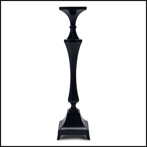 Candleholder in solid mahogany in black satinated finish 119-Bat