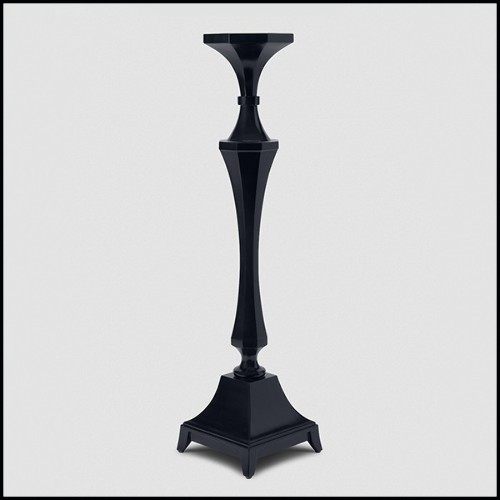 Candleholder in solid mahogany in black satinated finish 119-Bat
