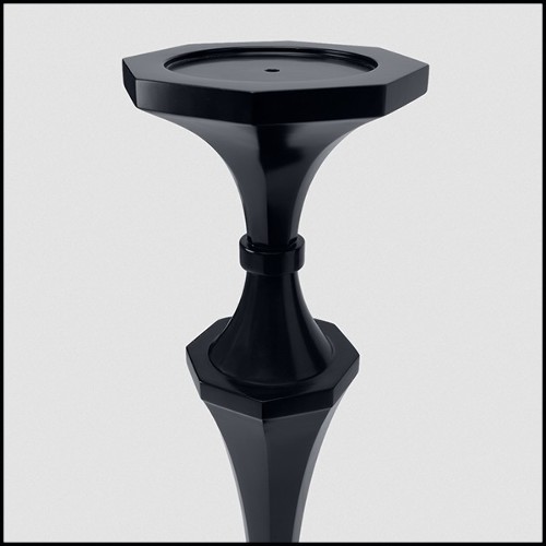 Candleholder in solid mahogany in black satinated finish 119-Bat