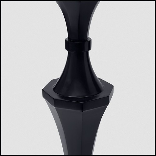 Candleholder in solid mahogany in black satinated finish 119-Bat