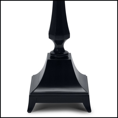 Candleholder in solid mahogany in black satinated finish 119-Bat