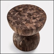 Stool in solid walnut wood 154-Global Patched