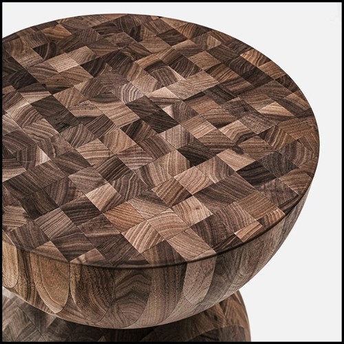 Tabouret noyer massif patché 154-Global Patched