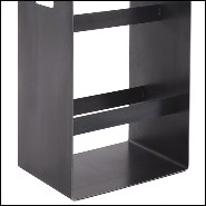 Stool with base in lacquered finish and brown leather 154-Leatheron High