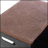 Tabouret avec base en fer et siège en cuir marron 154-Leatheron