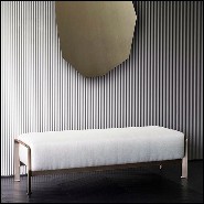 Bench with bronze frame and with brown leather 150-Palacio