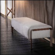 Bench with bronze frame and with brown leather 150-Palacio