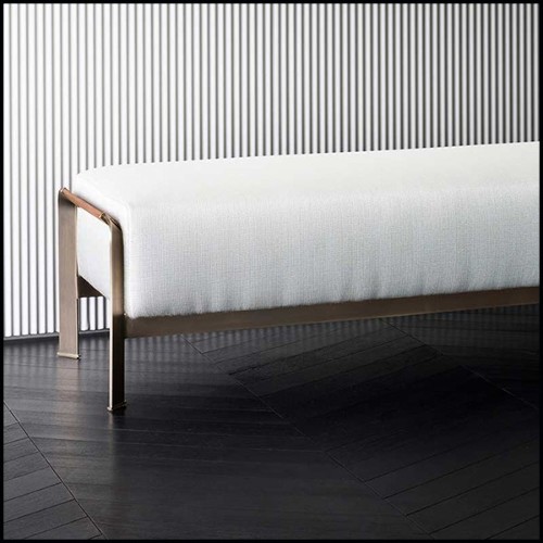 Bench with bronze frame and with brown leather 150-Palacio