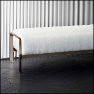 Banc avec structure en bronze et cuir marron 150-Palacio