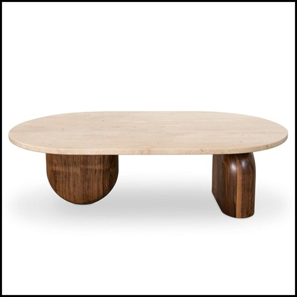 Coffee Table with travertine table top 157-Tessa Large