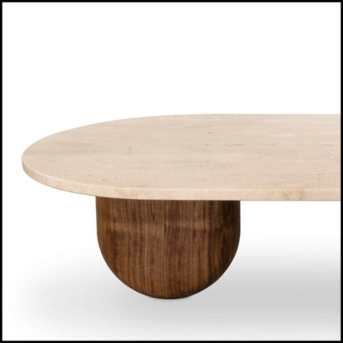 Coffee Table with travertine table top 157-Tessa Large