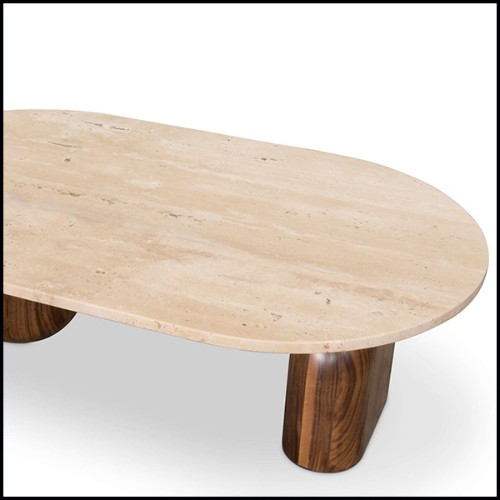 Coffee Table with travertine table top 157-Tessa Large