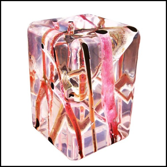 Bout de Canapé 31 - Kisimi Ice Fluo | Side Table Bleu Nature- Ice Fluo - Elegant blue and ice fluo side table combination - Paci