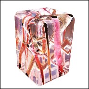 Bout de Canapé 31 - Kisimi Ice Fluo | Side Table Bleu Nature- Ice Fluo - Elegant blue and ice fluo side table combination - Paci