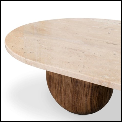 Coffee Table with travertine table top 157-Tessa Large