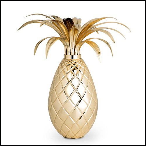 Lampe de table en forme ananas finition plaquée or 157-Ananas