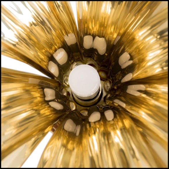 Buffet avec structure en bois recouvert d'acier inoxydable poli finition Gold 107-Tide Gold