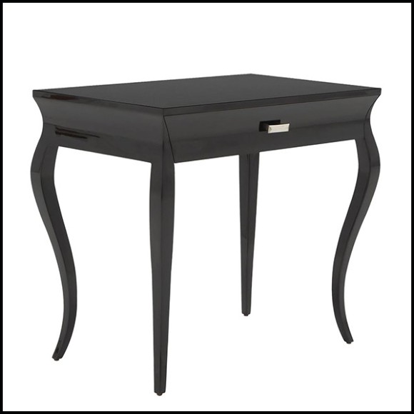 Table d'appoint en acajou massif finition laquée noire 119-Elda