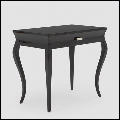Table d'appoint en acajou massif finition laquée noire 119-Elda
