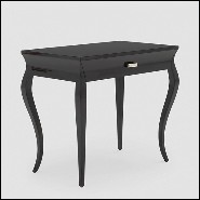 Side table in solid mahogany wood in black lacquered finish 119-Elda