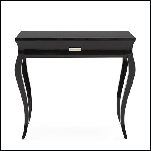 Table d'appoint en acajou massif finition laquée noire 119-Elda