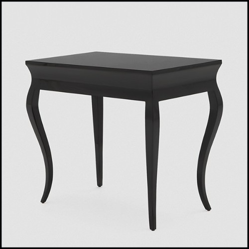 Side table in solid mahogany wood in black lacquered finish 119-Elda