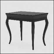 Table d'appoint en acajou massif finition laquée noire 119-Elda